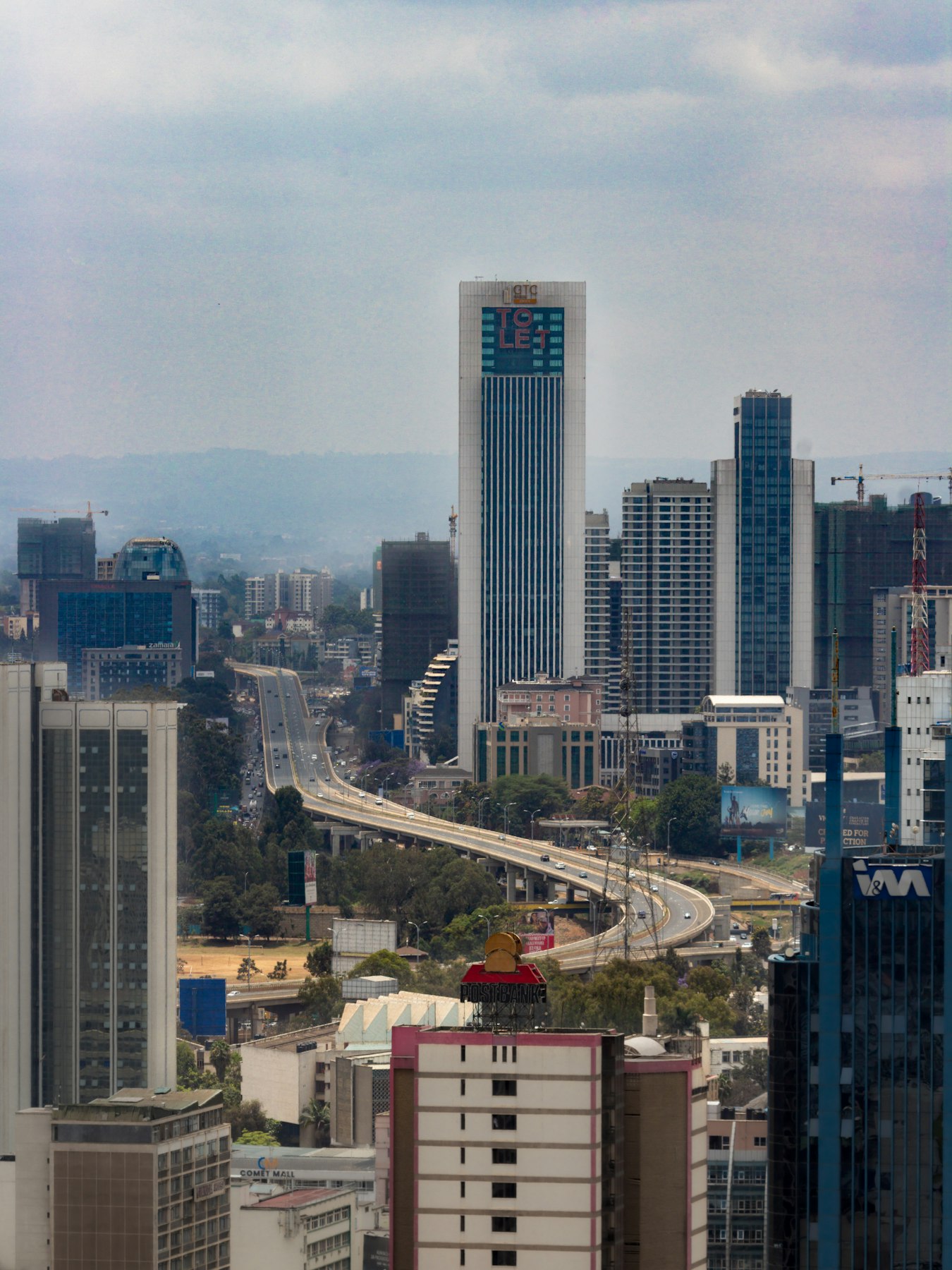 The Nairobi city skyline in Kenya