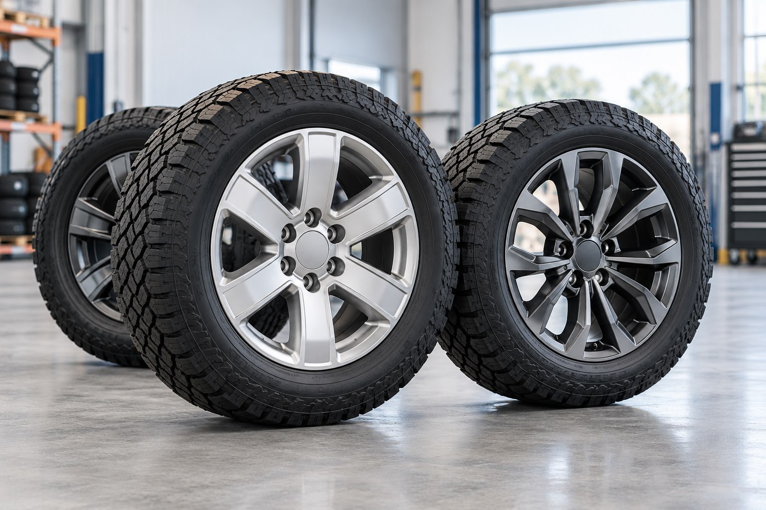 SUV alloy wheels fitted with all-terrain tyres